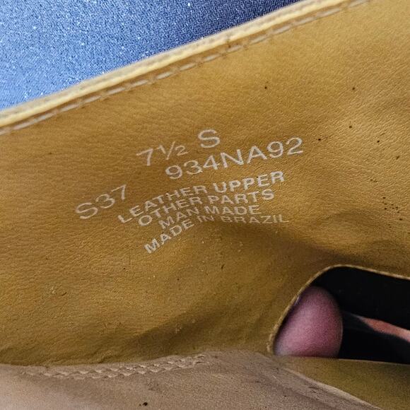 Naturalizer Women's Leather Wedge Slide Sandals Size 7.5S Yellow Preppy Comfort - Picture 5 of 5